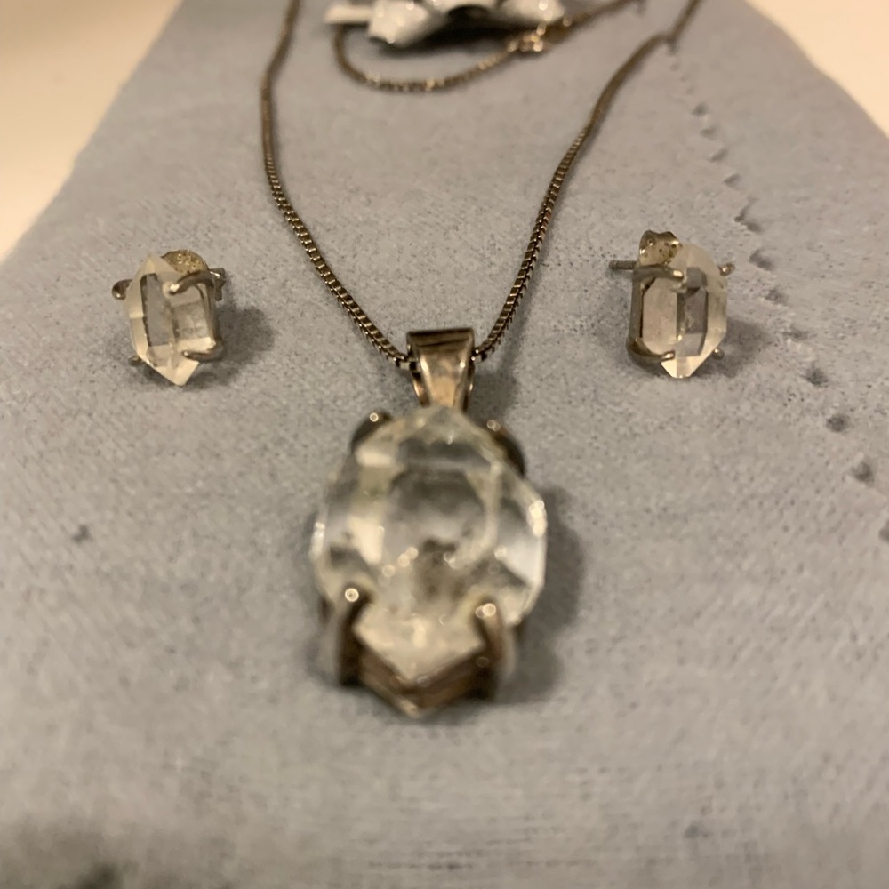 Herkimer Diamond necklace and earrings